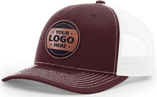 Miniatura 56 de Sombrero de parche de cuero de camionero personalizado grabado con láser