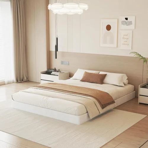 Miniatura 6 de NHODIR Base de cama de metal resistente de 5 pulgadas con resorte, sin ruido y sin herramientas, fácil montaje, base de soporte de colchón para cama