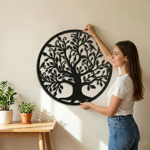 Miniatura 2 de DEKADRON Arte de Pared de Metal - Árbol de la Vida - Árbol Genealógico Decoración de Pared de Metal Decoración del Hogar Oficina Dormitorio Sala