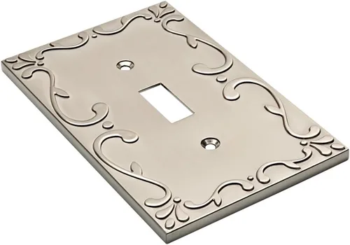 Miniatura 4 de Franklin Brass, carcasa/placa para interruptor de luz clásico con diseño de lazo, Plateado, W35070-SN-C