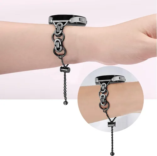 Miniatura 4 de Pulsera de diamantes brillante compatible con Garmin Vivoactive 3, Forerunner 245/645 Music, Venu/Venu Sq 2, bandas de metal elegantes de acero