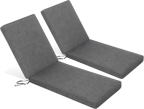 Miniatura 17 de BPS Paquete de 2 cojines para tumbonas de 72 x 22 pulgadas, resistentes a la decoloración y al agua, funda extraíble y correas ajustables para tomar
