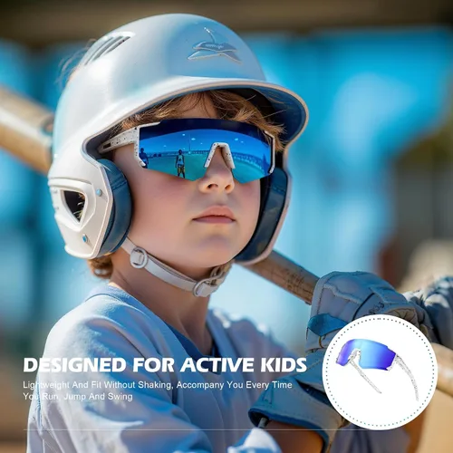 Miniatura 2 de Fanshen Kids Baseball Sunglasses Youth - Sports Polarized Sunglasses Softball Cycling for Boys Girls Ages 3-12 UV Protection