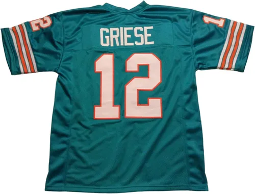 Bob Griese Jersey personalizado cosido verde azulado fútbol nuevo sin marcalogotipos