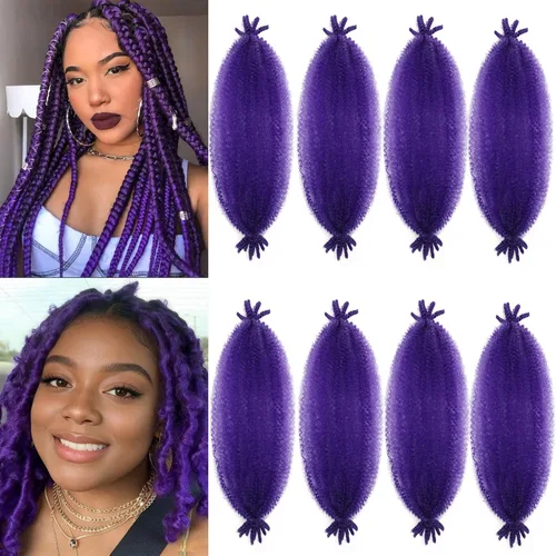 Miniatura 8 de Marley Twist - Cabello trenzado de 10 pulgadas, cabello trenzado preseparado y afro trenzado, 8 paquetes para rastas sintéticas desgastadas