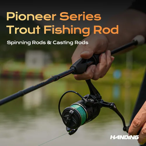 Miniatura 2 de HANDING Pioneer Ultralight Fishing Rod 2-Piece Spinning Rod & Baitcaster Rod Trout Fishing Rod with 24T Carbon Fiber EVA Handle for Trout Crappie