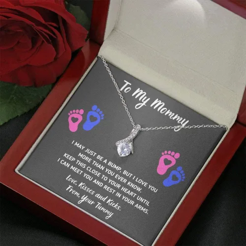 Miniatura 34 de Collar de joyería de pies de bebé, regalos para mamá por primera vez, collar para mamá a mi mamá, regalos para mujeres embarazadas, mamá futura ser