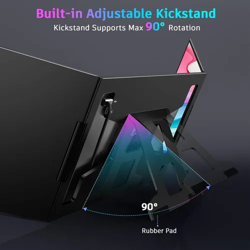 Miniatura 3 de QQH Extensor de pantalla para laptop, monitor portátil triple de 15.6 pulgadas para laptop con pantalla IPS FHD ultradelgada, pantalla extendida
