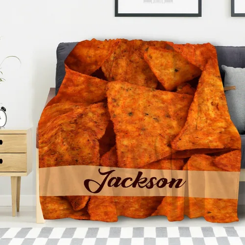 Miniatura 10 de Manta de Chips de Nachos para Otoño Invierno Primavera Todas las Estaciones Cálida Mullida 50x40 pulgadas para Pequeños Microfelpa Ligera Térmica