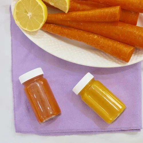 Miniatura 8 de Botellas de jugo con tapas, boca ancha para jugos, almacenamiento de bebidas, líquidos, 2 onzas, botellas de vidrio pequeñas transparentes con tapas
