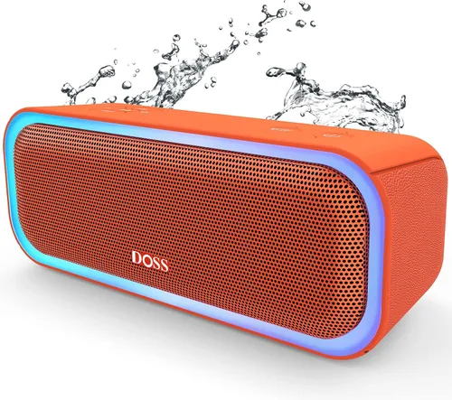 Miniatura 11 de DOSS Bocina SoundBox Pro Bluetooth inalámbrica portátil con sonido estéreo de 20 W, bajos adicionales activos, conexión inalámbrica estéreo, luces