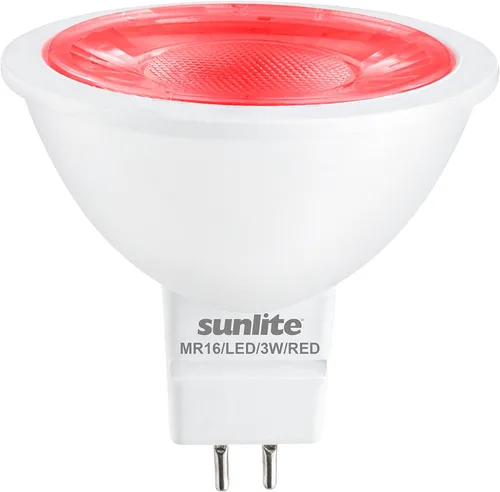 Miniatura 8 de Sunlite Foco reflector LED MR16 41047, 90 lúmenes, 3 vatios (ecualizador de bombilla halógena de 25 W) 12 V, base bi-pin GU5.3, no regulable, Rojo