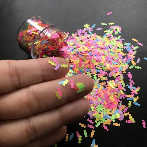 Miniatura 3 de PrettyG Paquete de 0.35 oz/paquete – Mezclas coloridas de lentejuelas con purpurina en forma de caramelo – Festival Rave Beauty Maquillaje rostro