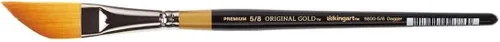 Miniatura 2 de KINGART Premium Original Gold 9800-3/4 Dagger Striper Series - Cepillo para artista, pelo sintético Taklon dorado, mango corto, para acrílico