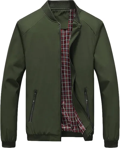 Lentta - Chaqueta Bomber de Ajuste Delgado y Ligera de Softshell para Hombre, Chaquetas de Otoño para Hombre
