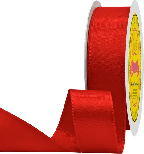Miniatura 174 de Cinta de satén blanca antigua de doble cara de 1-1/2 pulgadas x 50 yardas, cinta de poliéster para envolver regalos, día de San Valentín, bodas