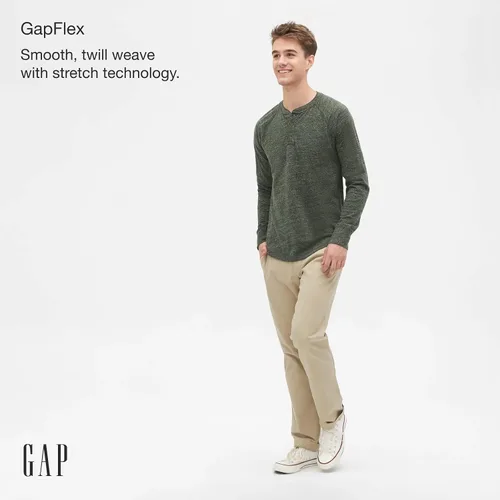 Miniatura 3 de Gap Pantalones chinos caqui Essential Straight Fit para hombre Palomino Brown Global