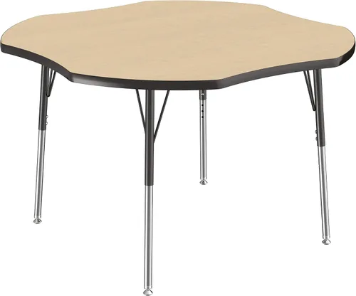 Miniatura 48 de FDP Clover Mesa de Actividades Escolar y de Oficina (48 x 48 pulgadas), patas estándar con deslizadores giratorios para entornos de asientos