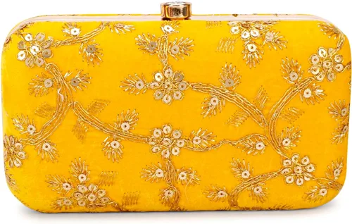 Miniatura 3 de LONGING TO BUY Embrague de caja de diseño hecho a mano para mujeres, embrague bordado Zari para mujeresembrague de mano para mujeres