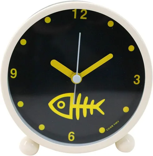 Miniatura 4 de Sherry Nightlight Despertador 4" Redondo Silencioso Despertador Mesita de noche Reloj de viaje sin tictac Beige