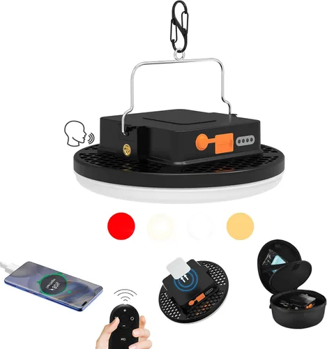 Miniatura 9 de Luz de campamento recargable de 10000 mAh con control de voz - 4000LM 3000K/4500K/6500K Linterna LED portátil, IPX4 impermeable para camping, 30W pro