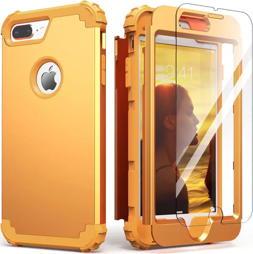 Miniatura 39 de IDweel Funda para iPhone 8 Plus, para iPhone 7 Plus con Protector de Pantalla, 3 en 1 Híbrida Resistente a Golpes de Servicio Pesado, Cubierta Dura