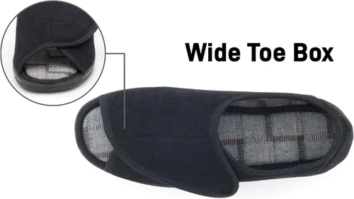 Miniatura 14 de Pantuflas para diabéticos con punta abierta para hombres, extra anchas, espuma viscoelástica, puntera abierta, antideslizantes, para personas