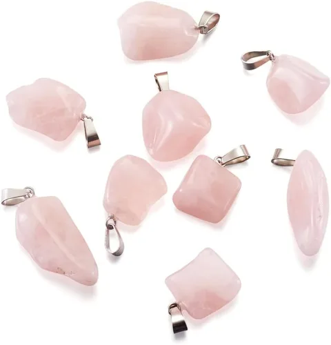 Miniatura 24 de Beadthoven - 24 dijes de piedras preciosas irregulares naturales, piedras curativas mixtas, chakras, reiki, pepita, piedras preciosas para hacer