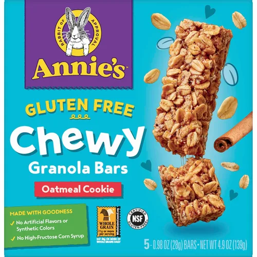 Miniatura 10 de Annie's Barras de granola masticables sin gluten, pastel de cumpleaños, 5 barras, 4.9 onzas