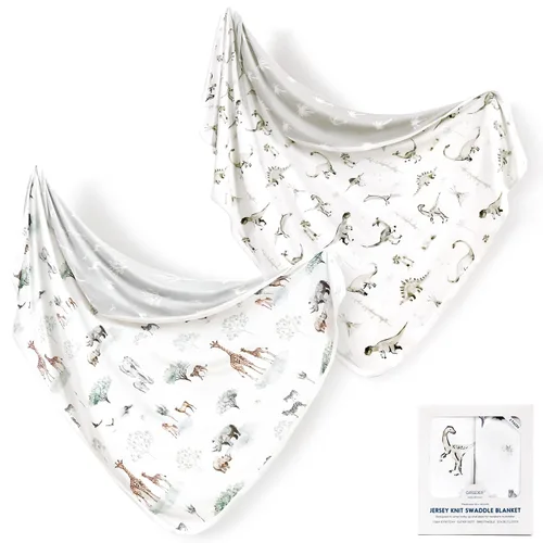 Miniatura 23 de GRSSDER Paquete de 2 mantas de punto súper suaves para bebés niñas y niños, mantas reversibles de doble capa de 34 x 44 pulgadas, extra grandes