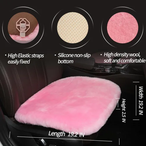 Miniatura 4 de LLB Fundas de asiento acolchadas de piel de oveja genuina para coches, camiones, SUV, protector de asiento cómodo, almohadilla para el asiento