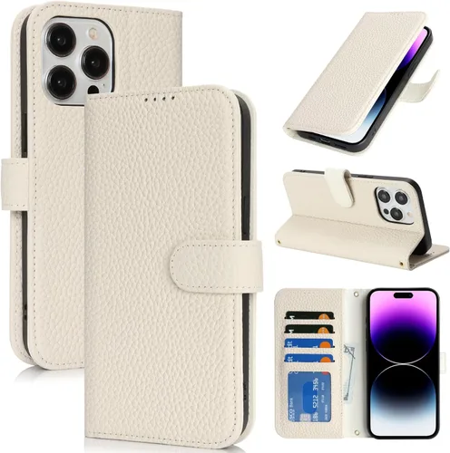 Miniatura 45 de Zouzt Funda para iPhone 11 de 6.1 pulgadas de piel auténtica con 4 ranuras para tarjetas, tarjetero con bloqueo RFID, tapa magnética, función atril