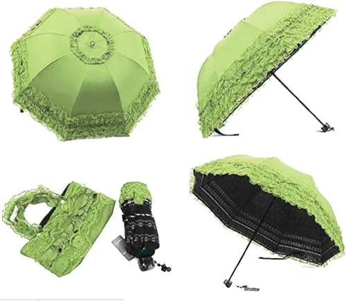 Miniatura 2 de zmgmsmh Foldable Lace Parasol Travel sun rain Umbrella Compact anti UV Resistance Princess Umbrella Sun Umbrella for Women Girls