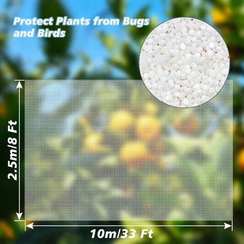 Miniatura 2 de Red de protección de barrera de mosquitos, pájaros y animales, 8 x 33 pies, para plantas vegetales, frutas, flores, árboles, invernadero, cubierta