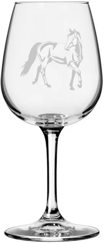 Miniatura 36 de Morgan Body Horse - Copa de vino grabada multiusos (12.75 onzas)