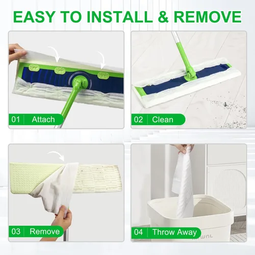 Miniatura 6 de Juego de 40 paños de trapeador XL secos + húmedos para trapeador Swiffer Sweep XL, almohadillas desechables para trapeador XL, incluye 30 paños