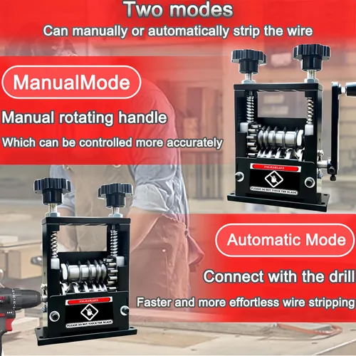 Miniatura 3 de Máquina Peladora de Alambre Manual, Herramienta Peladora de Alambre Accionada por Taladro con Manivela Manual con 6 Canales y 5 Cuchillas, Negro