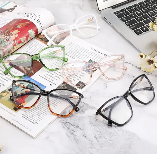 Miniatura 7 de FEISEDY Gafas de bloqueo de luz azul ojo de gato para mujer, gafas de computadora de moda Cateye B2977