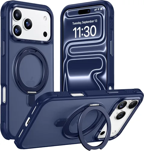 Miniatura 25 de Magnética para iPhone 12 e iPhone 12 Pro Funda, [con Soporte de Anillo Magnético Invisible Giratorio 360°][A Prueba de Golpes][Compatible