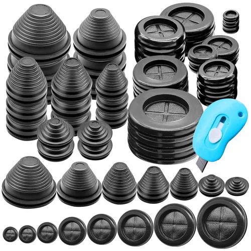 Miniatura 8 de mankk Kit de 53 ojales de goma, 6 tamaños (5/8 pulgadas, 13/16 pulgadas, 7/8 pulgadas, 1 pulgada, 1-3/16 pulgadas, 1-1/2 pulgadas), tapón de goma