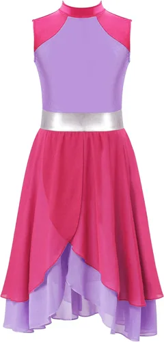 Miniatura 138 de CHICTRY Vestido de baile lírico sin mangas asimétrico para niñas, disfraz de adoración litúrgica contemporánea