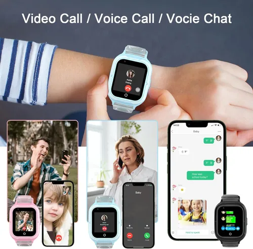 Miniatura 3 de LogHog Wonlex - Reloj inteligente 4G para niños y niñas de 4 a 12 años, reloj de bebé con tarjeta SIM, rastreador GPS, pantalla táctil, reloj de Azul