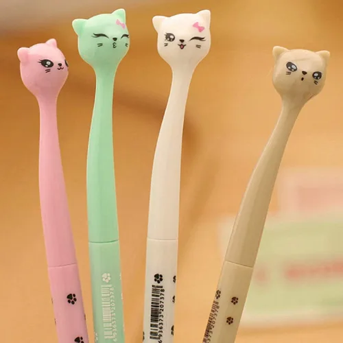 Miniatura 2 de Kawai - Bolígrafos de gel para gatos, a la moda, lindos y coloridos, divertidos, tinta de gel, bolígrafos de punta redonda para gatos coreanos