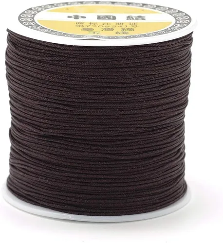 Miniatura 21 de Pandahall - Cordón de nailon para joyería de 109 yardas, cuerda de anudación china de hilo de macramé para joyería Kumihimo (vara dorada)