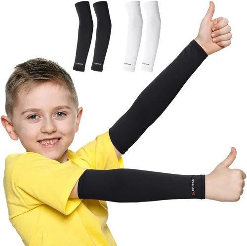 Miniatura 14 de JOEYOUNG Mangas de brazo para niños (4-9 años), mangas solares para fútbol, baloncesto, disfraz para fiesta, protección UV, manga refrescante