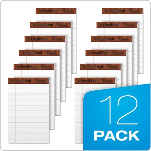 Miniatura 6 de TOPS Blocs de notas tamaño legal de 5 x 8, paquete de 12, marca The Legal Pad, con líneas estrechas, papel blanco, 50 hojas por bloc de notas