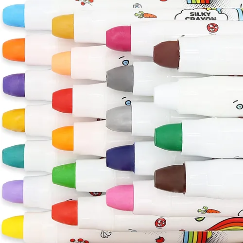 Miniatura 6 de Lebze Crayones lavables jumbo para niños pequeños, juego de 24 colores no tóxicos, crayones grandes para bebés, regalo para niños y niñas, flor