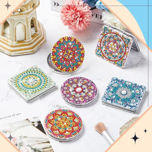 Miniatura 3 de Hsei 6 piezas de espejo de pintura de diamante portátil DIY cristal kit de pintura de diamante para el hogar, oficina, pared, decoración de Navidad