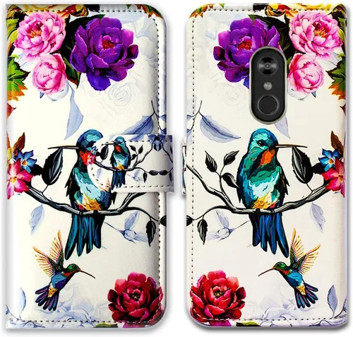 Miniatura 13 de Bcov Funda para LG Stylo 4/LG Stylo 4 Plus, color verde pájaro negro con tapa y ranura para tarjeta de crédito, soporte para tarjeta