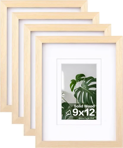 Miniatura 18 de Egofine - Juego de 4 portarretratos 8 x 10 pulgadas de madera maciza y cubierta de plexiglás de 4 x 6/5 x 7 pulgadas con paspartú u 8 x 10 pulgadas